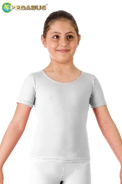 MAGLIETTA DANZA LYCRA MEZZA MANICA BIANCA BAMBINA